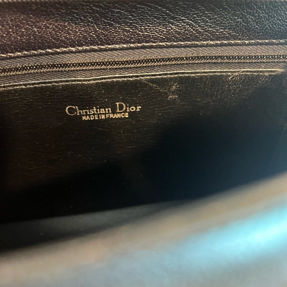 Dior Black Leather Shoulder Bag with Gold Accents Rare Gorgeous Vintage bag - Picture 10 of 16